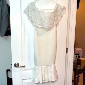 White ASOS off the shoulder dress